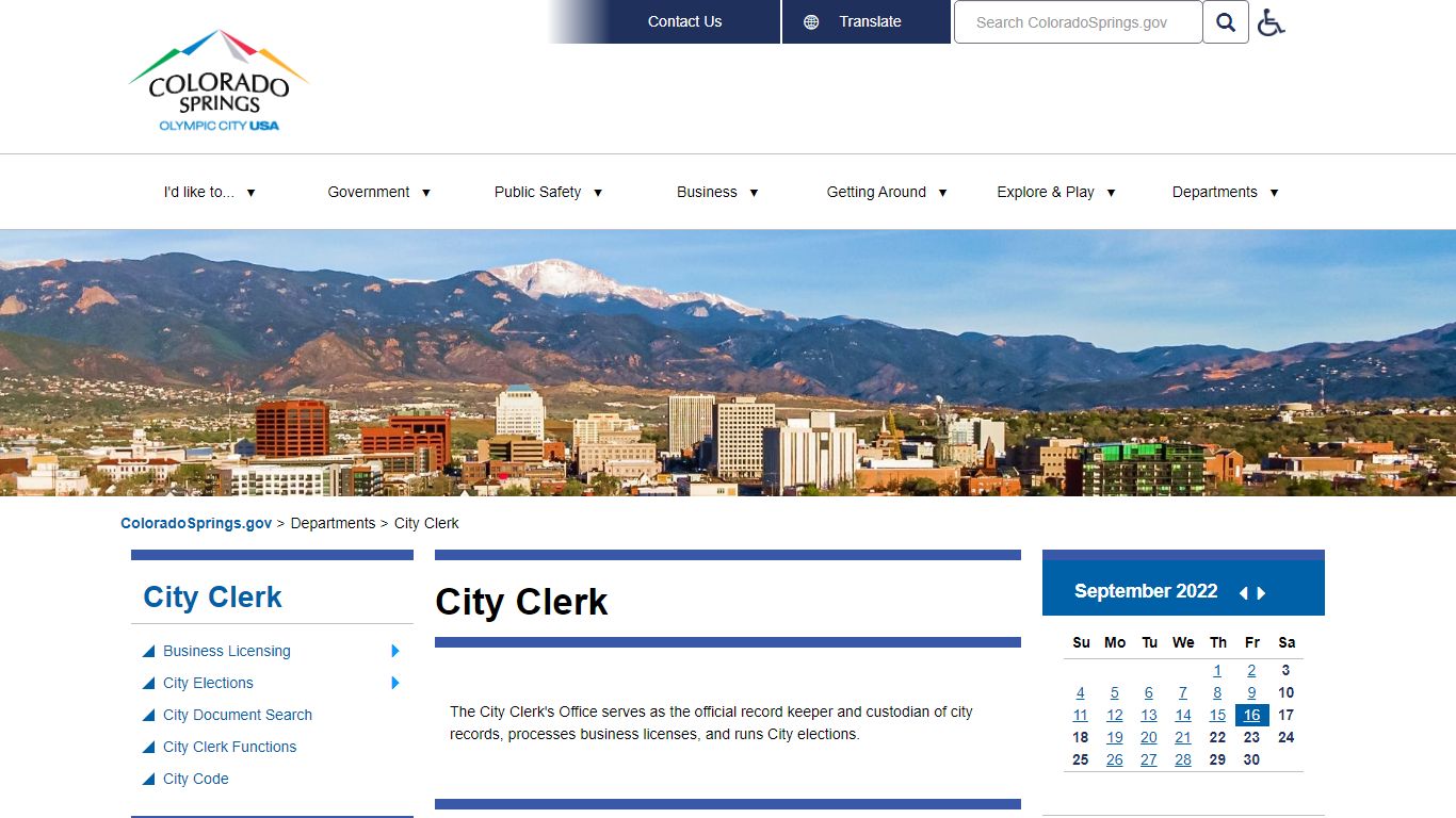 City Clerk | Colorado Springs